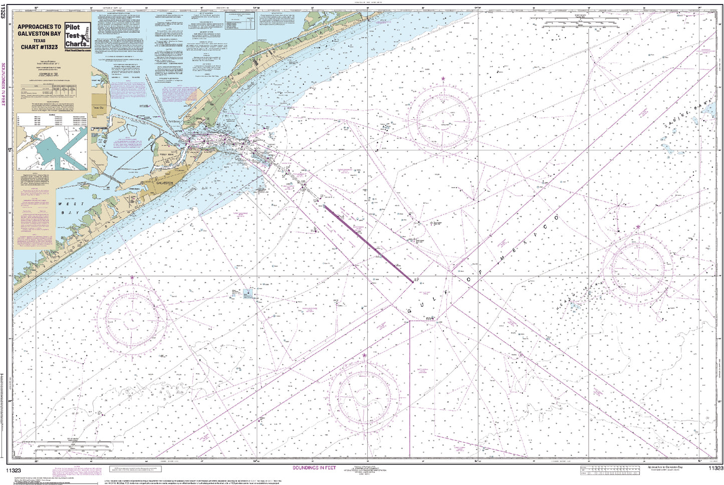 #11323 Approaches To Galveston Bay, Texas Chart