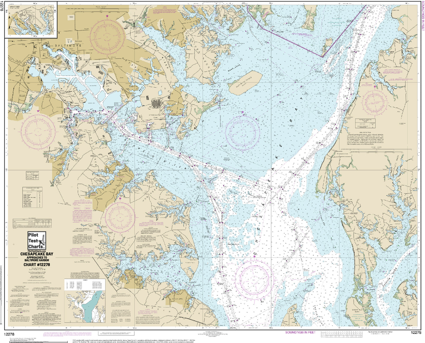 #12278 Chesapeake Bay, Approaches to Baltimore Harbor Chart