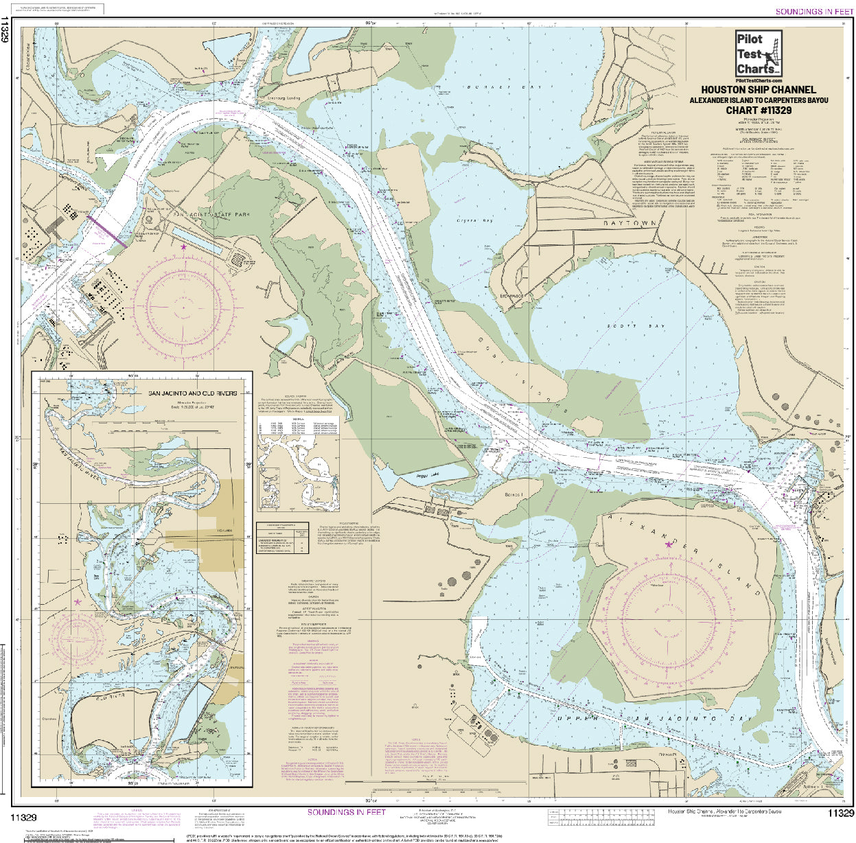 #11329 Houston Ship Channel, Alexander Island to Carpenters Bayou Chart