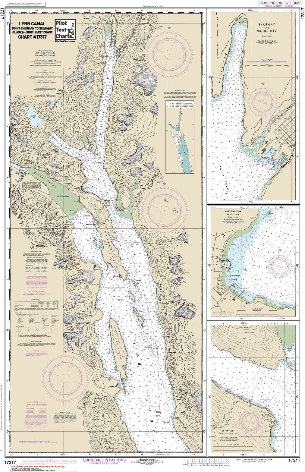 #17317 Lynn Canal, Point Sherman to Skagway SE Alaska Coast Chart
