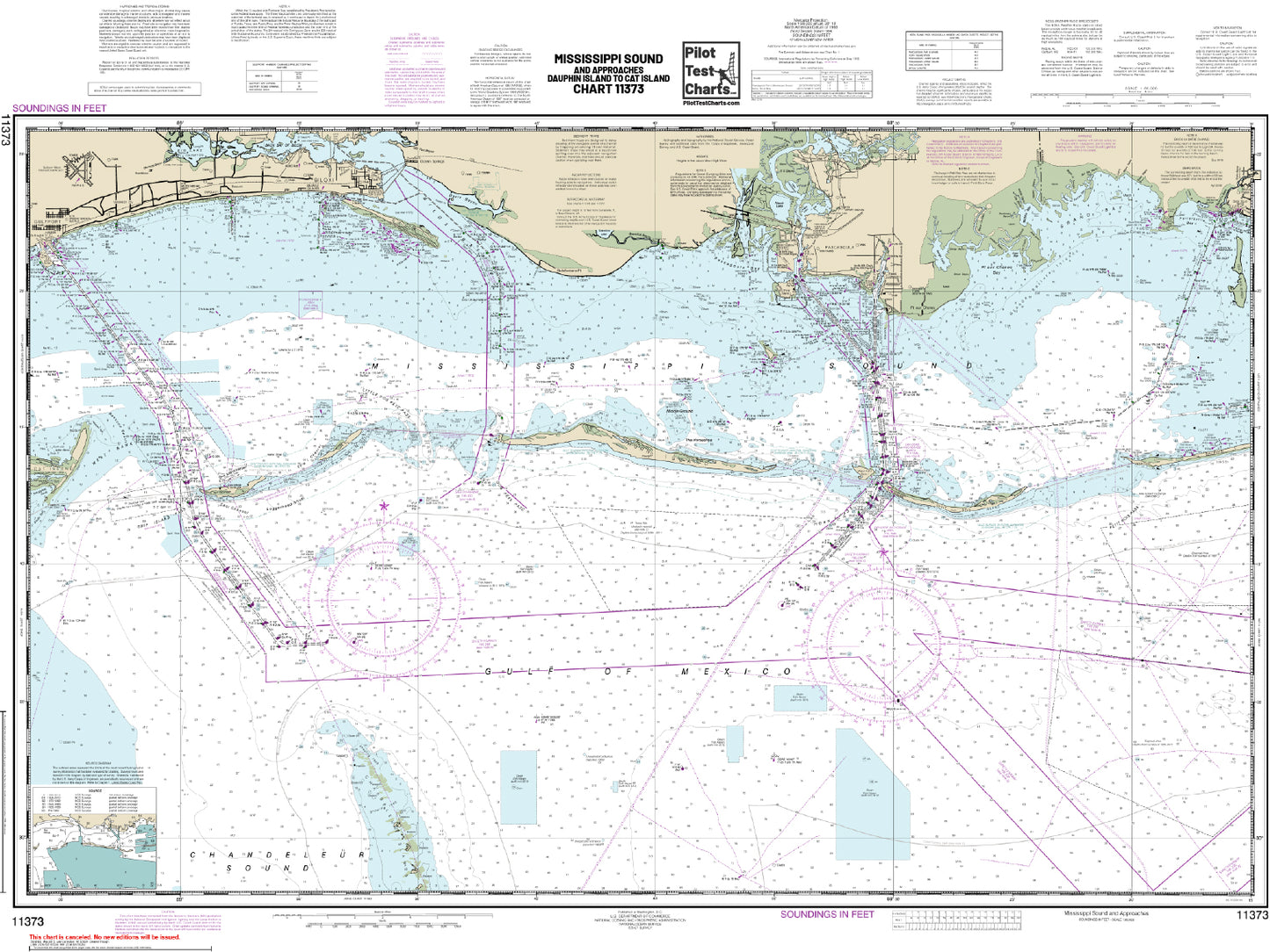 #11373 Mississippi Sound and Approaches, Dauphin Island to Cat Island, Alabama-Mississippi-Louisiana