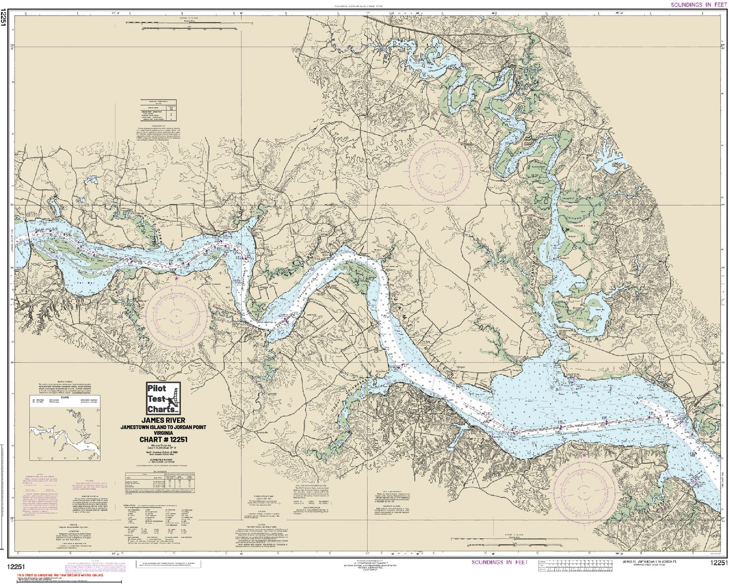 #12251 James River, Jamestown Island to Jordan Point, Virginia Chart