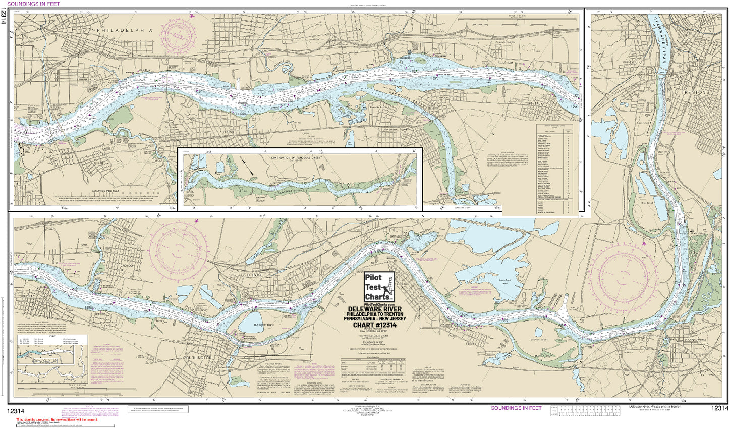 #12314 Delaware River, Philadelphia to Trenton, Pennsylvania-New Jersey Chart