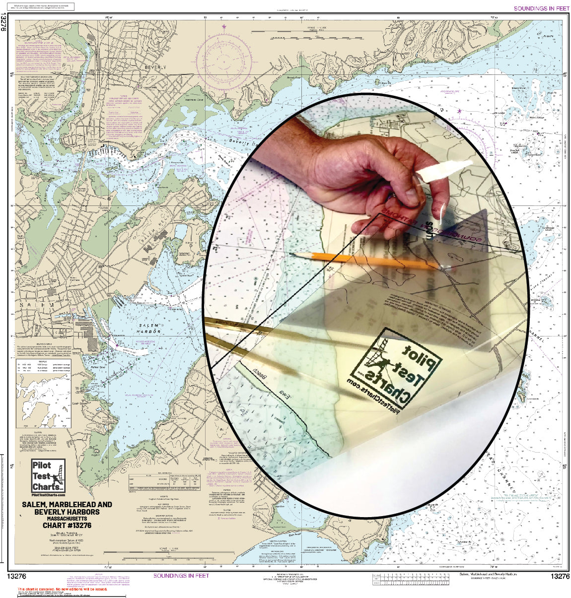 #13276 Salem, Marblehead, and Beverly Harbors Chart – Pilot Test Charts