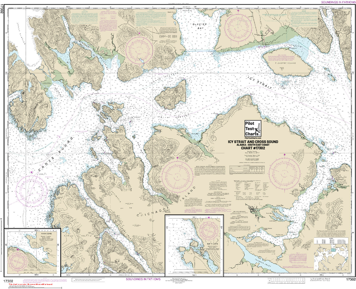 #17302 Icy Strait and Cross Sound SE Alaska Chart - and REC TEST CHART