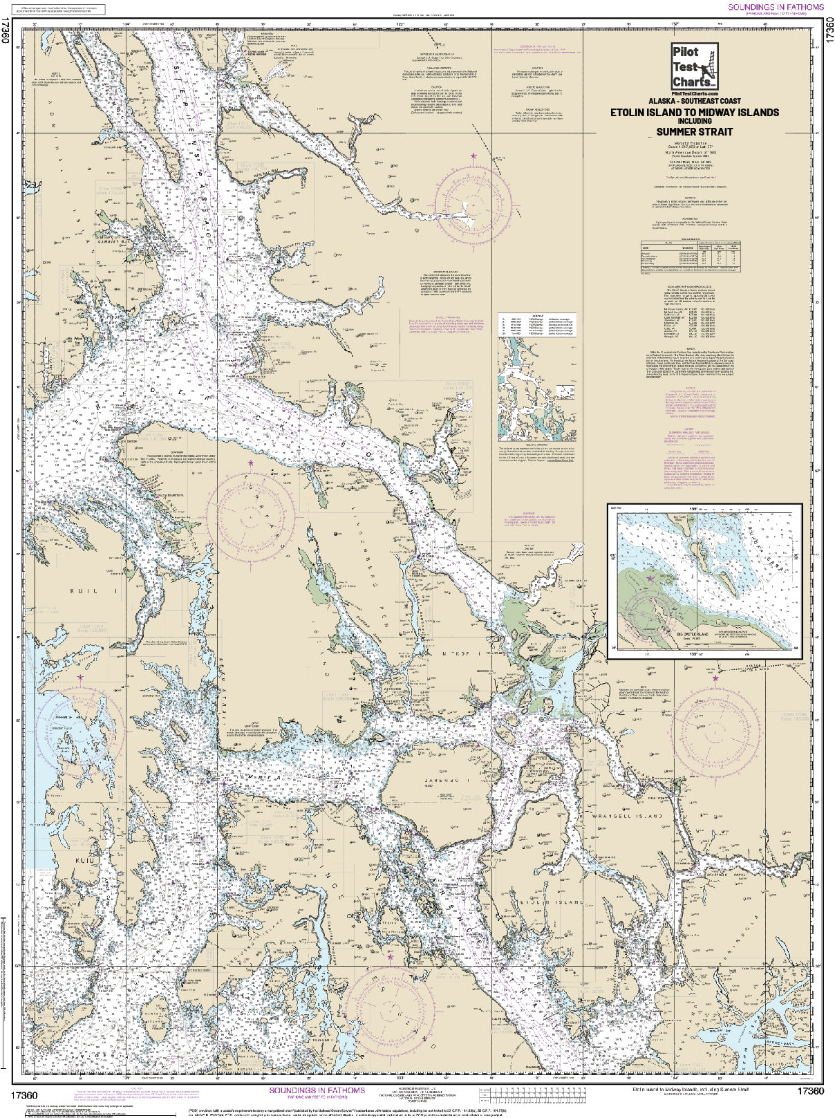 #17360 Etolin Island to Midway Islands Including Summer Strait, SE Alaska Chart