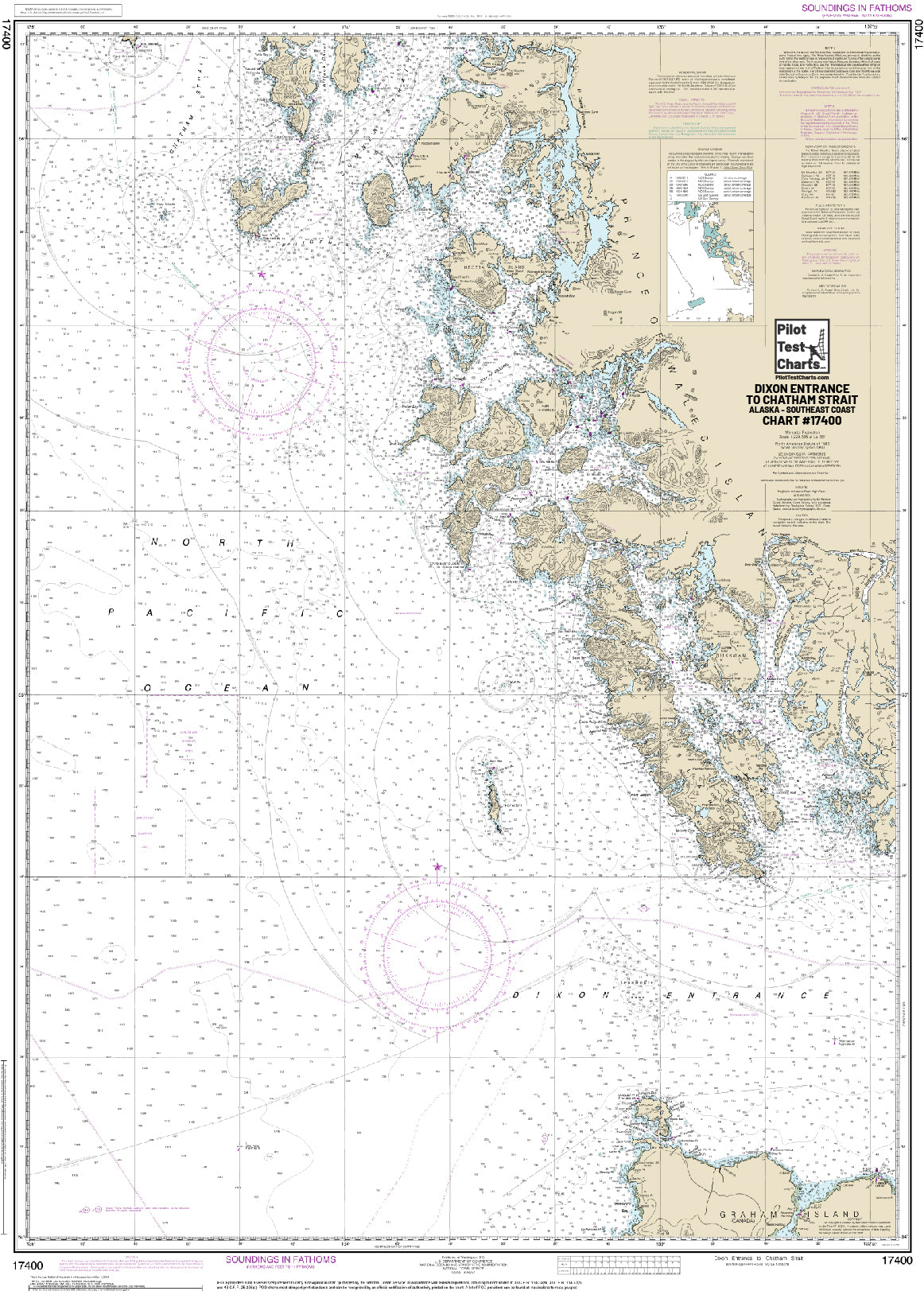 #17400 Dixon Entrance to Chatham Strait, SE Alaska Chart - and REC TEST CHARTS