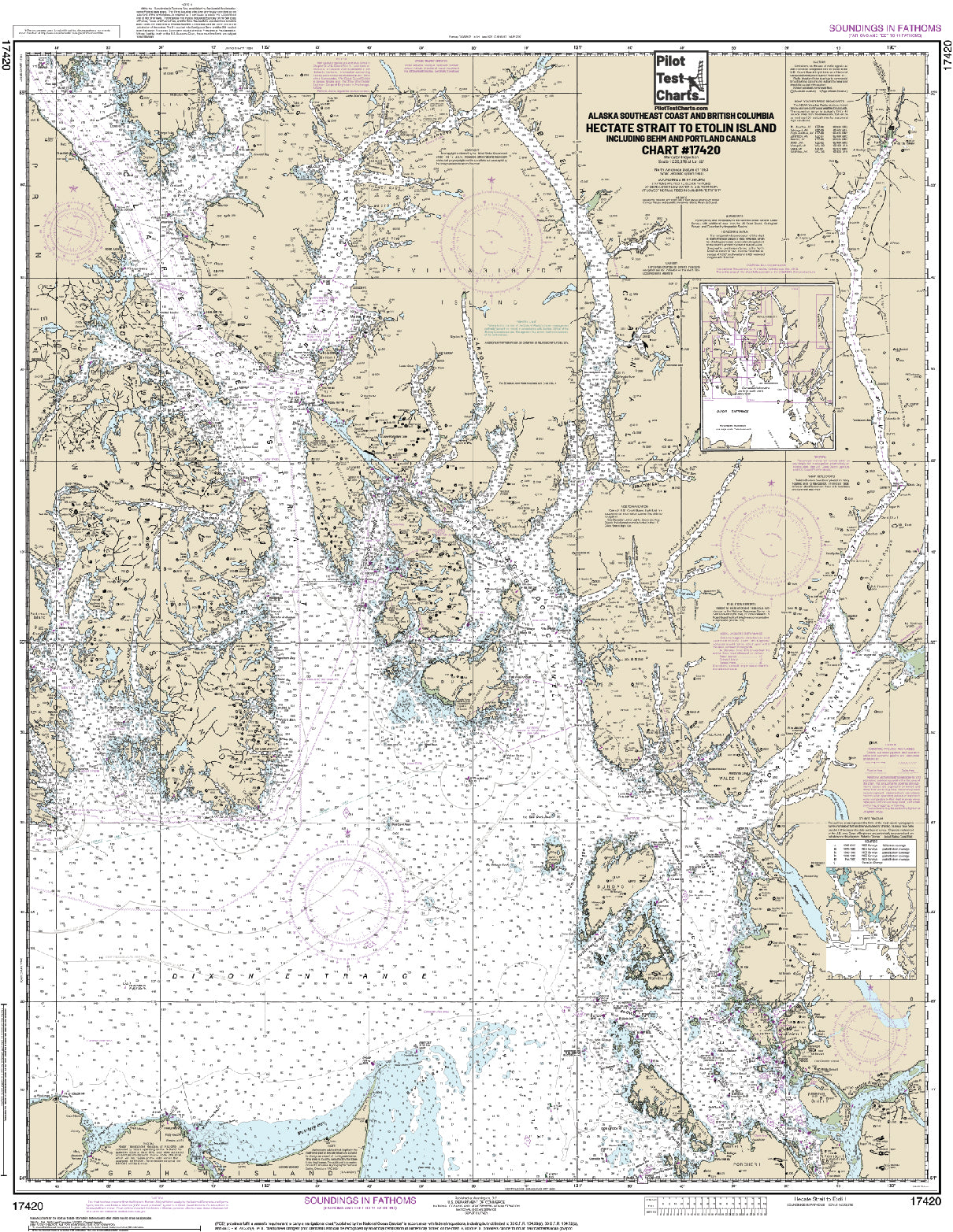 #17420 Hectate Strait to Etolin Island, Alaska Southeast Coast and British Columbia Chart