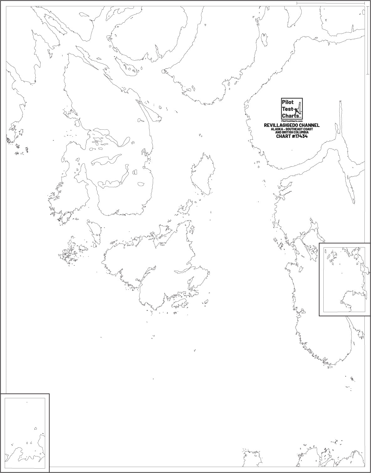 #17434 Revillagigedo Channel, SE Alaska and British Columbia - and REC TEST CHARTS