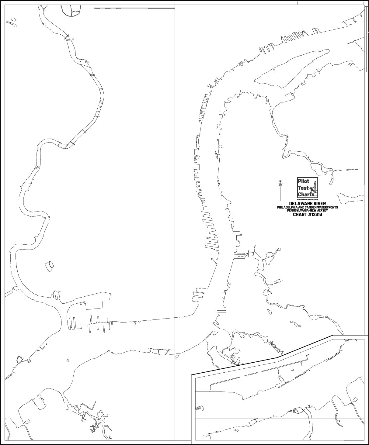 #12313 Delaware River, Philadelphia and Camden Waterfronts, Pennsylvania-New Jersey Chart